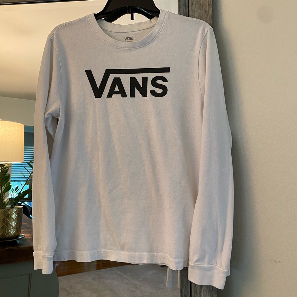 Vans, size L, black/white logo long sleeve t-shirt, nice condition!  Lightweight